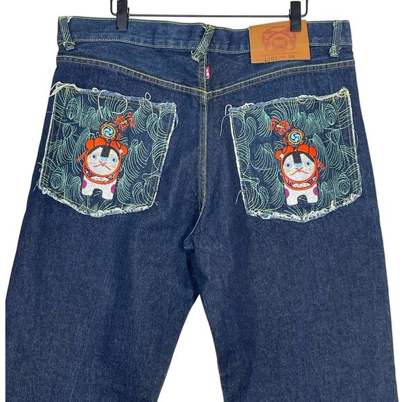 RMC Red Monkey Company Jeans Mens Size 38 Embroidered Pocket - Picture 3 of 11